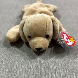 Ty Beanie Babies Cream Plush Dog